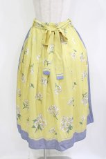 画像1: Jane Marple / Miss Daisyのタックスカート  イエロー×ラベンダー H-26-08-22-030-JM-SK-KB-ZH (1)