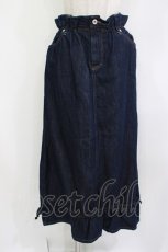 画像1: Jane Marple Dans Le Salon / Cotton Linen Denim Drawstring Skirt  ブルー H-26-08-22-039-JM-SK-KB-ZH (1)