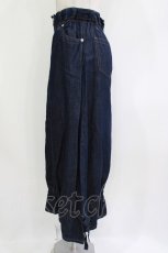 画像2: Jane Marple Dans Le Salon / Cotton Linen Denim Drawstring Skirt  ブルー H-26-08-22-039-JM-SK-KB-ZH (2)