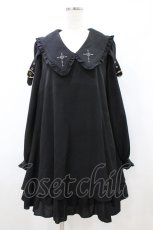 画像1: Amavel / cross刺繍ワンピース Free ブラック H-26-08-22-1035-CA-OP-NS-ZH (1)