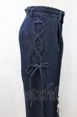 画像3: axes femme / 裾レースストレートデニムパンツ Free インディゴ H-26-08-22-1044-AX-PA-NS-ZH (3)
