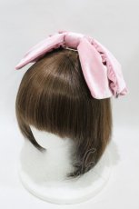 画像1: Ank Rouge / ベロアのリボンバレッタ  ピンク H-26-08-22-1002-CA-AC-NS-ZH (1)