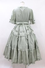 画像2: Chalmiere / フリルロングワンピース M グリーン H-26-08-22-1017-AX-OP-NS-ZH (2)