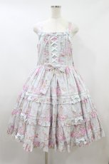画像1: metamorphose / 【プラスサイズ】シャーロットティアードジャンパースカート プラスサイズ ミント H-26-08-22-1020-ME-OP-NS-ZH (1)