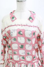 画像4: Jane Marple Dans Le Salon / Winter leafのタブリエドレス  ピンク H-26-08-22-012-JM-OP-KB-ZH (4)
