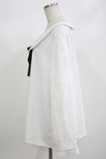 画像2: DearMyLoveRose / 選べる衿レース重ね上品ブラウス 6L 白 H-26-08-23-030-LO-BL-NS-ZH (2)