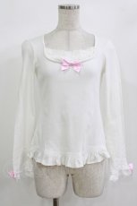 画像1: Angelic Pretty / バックリボンロゴプリントカットソー Free 白 H-26-08-23-037-AP-TO-NS-ZH (1)