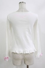 画像3: Angelic Pretty / バックリボンロゴプリントカットソー Free 白 H-26-08-23-037-AP-TO-NS-ZH (3)