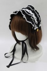 画像1: metamorphose / メアリーフリルヘッドドレス  ブラック H-26-08-23-044-ME-AC-NS-ZH (1)