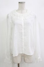 画像1: Emily Temple cute / ロゴレースカラーブラウス M 白 H-26-08-23-1061-ET-BL-NS-ZH (1)