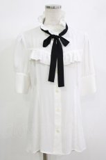 画像1: MIHO MATSUDA / ブラウス・カミュウ L 白 H-26-08-23-1063-GO-BL-AK-ZH (1)
