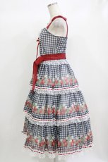 画像2: Plum Tree Design（海外ロリータブランド） / Strawberryジャンパースカート L ブラック H-26-08-23-008-PU-OP-YZ-ZH (2)