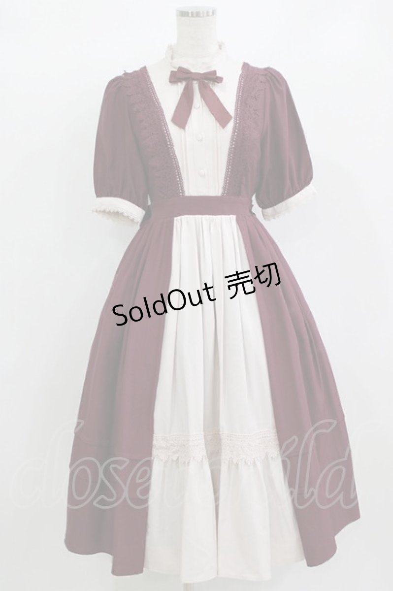 画像1: axes femme kawaii / エレガントドールワンピース M ワイン H-26-08-23-009-AX-OP-YZ-ZH (1)