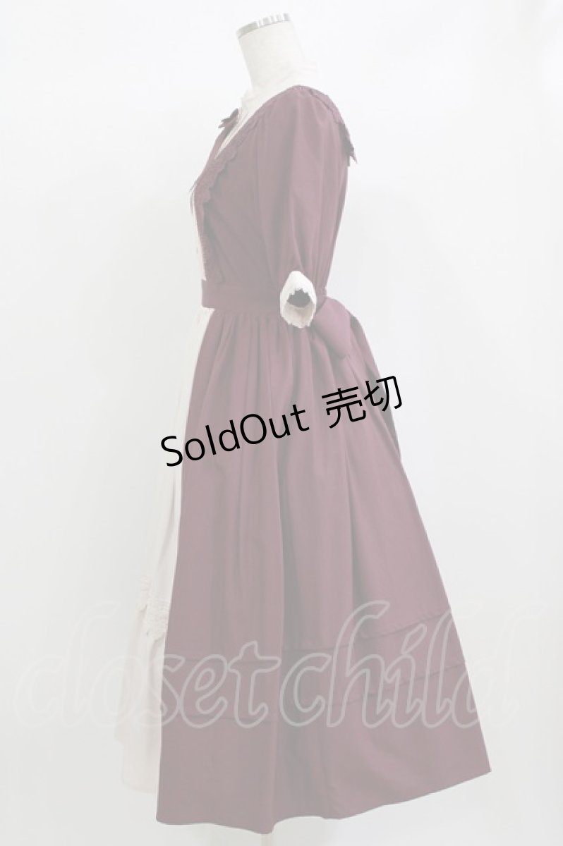 画像2: axes femme kawaii / エレガントドールワンピース M ワイン H-26-08-23-009-AX-OP-YZ-ZH (2)