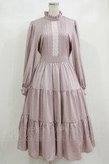 画像1: m petit by misako / AM*レースティアードワンピース M ピンク H-26-08-23-011-LO-OP-YZ-ZH (1)