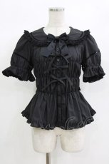 画像1: metamorphose / ハートレースシャーリング半袖ブラウス サイズ1 ブラック H-26-08-23-024-ME-BL-NS-ZH (1)
