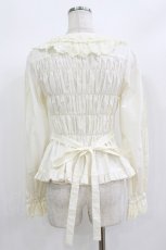 画像3: metamorphose / 綿レースシャーリング長袖ブラウス(丸襟) サイズ1 生成り H-26-08-23-025-ME-BL-NS-ZH (3)