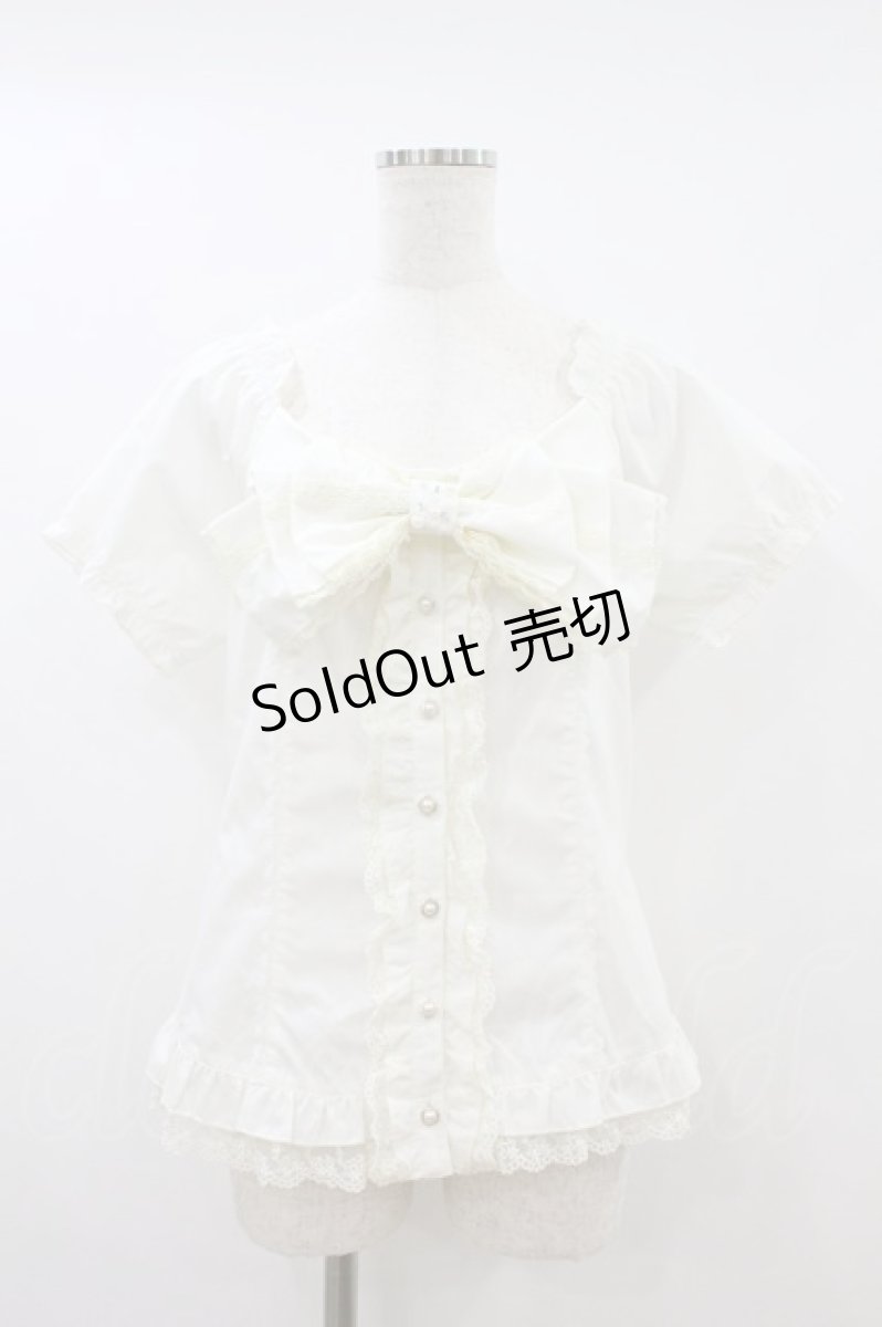 画像1: axes femme POETIQUE / リボンブラウス M 生成り H-26-08-24-047-AX-BL-NS-ZH (1)