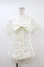 画像1: axes femme POETIQUE / リボンブラウス M 生成り H-26-08-24-047-AX-BL-NS-ZH (1)