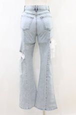 画像2: Suyunn / レースオーガンジーリボン美脚ストレッチフレアデニムパンツ S ブルー H-26-08-24-012-LO-PA-NS-ZH (2)