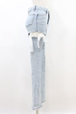 画像3: Suyunn / レースオーガンジーリボン美脚ストレッチフレアデニムパンツ S ブルー H-26-08-24-012-LO-PA-NS-ZH (3)