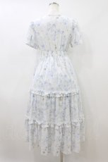 画像2: Suyunn / フリル付きクロスネックラメフラワープリントワンピース M ブルー H-26-08-24-026-LO-OP-NS-ZH (2)