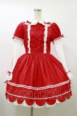 画像1: Angelic Pretty / はしごレースワンピース Free レッド H-26-08-25-059-AP-OP-NS-ZH (1)