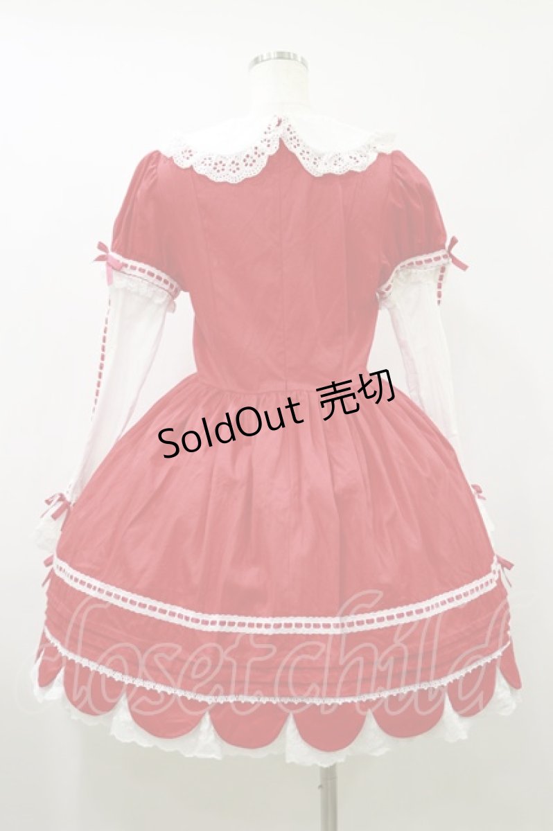 画像2: Angelic Pretty / はしごレースワンピース Free レッド H-26-08-25-059-AP-OP-NS-ZH (2)