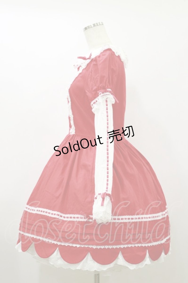画像3: Angelic Pretty / はしごレースワンピース Free レッド H-26-08-25-059-AP-OP-NS-ZH (3)