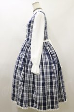 画像3: marcHenTica / チェックワンピース ハーフエルフ ネイビー H-26-08-25-067-LO-OP-NS-ZH (3)