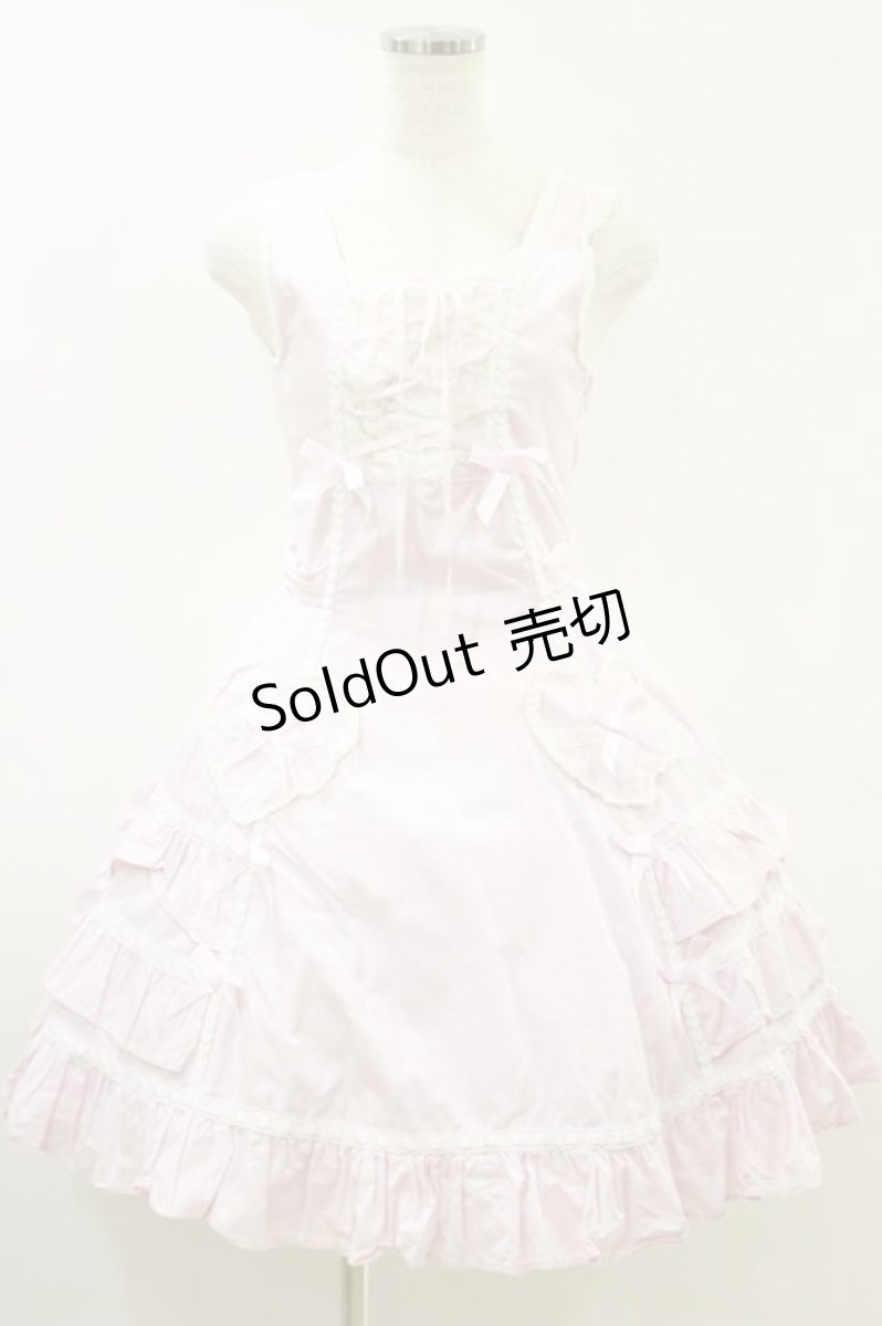 画像1: Angelic Pretty / ハートポッケジャンパースカート Free ピンク H-26-08-25-074-AP-OP-NS-ZH (1)