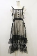 画像1: m petit by misako / TT*AOKドットリボンエプロン LL ブラック H-26-08-25-019-LO-OP-NS-ZH (1)