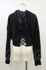 画像2: DearMyLove / Wジップクロップドパーカー LL~3L ブラック H-26-08-25-025-LO-TO-NS-ZH (2)