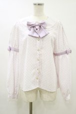 画像1: Amavel / Fancy POP Daydreamドットブラウス Free オフ/ピンク H-26-08-25-028-CA-BL-NS-ZH (1)