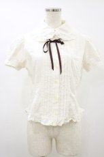 画像1: Innocent World / お袖透かしレースブラウス M アイボリー H-26-08-25-029-IW-BL-NS-ZH (1)