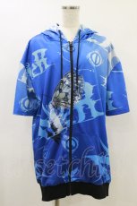 画像1: NieR Clothing / 半袖ZIPパーカー F 青 H-26-08-26-1009-PU-TO-AK-ZH (1)