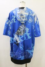 画像2: NieR Clothing / 半袖ZIPパーカー F 青 H-26-08-26-1009-PU-TO-AK-ZH (2)