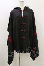 画像1: NieR Clothing / 着物袖風パーカー  黒×赤 H-26-08-26-1010-PU-TO-YZ-ZH (1)
