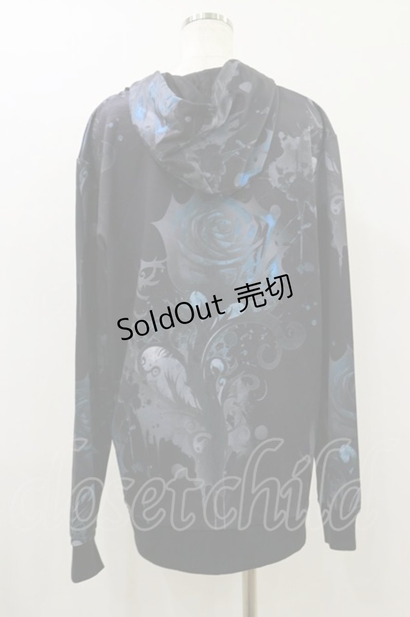 画像2: NieR Clothing / 総柄ZIPパーカー F 黒 H-26-08-26-1012-PU-TO-AK-ZH (2)