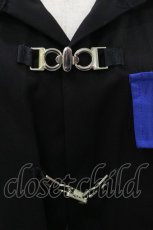 画像4: NieR Clothing / ベルト付き着物袖シャツ F 黒×青 H-26-08-26-1015-PU-BL-AK-ZH (4)