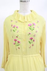 画像4: Jane Marple / クレープジョーゼットThistle embroideryドレス  イエロー H-26-08-26-006-JM-OP-KB-ZH (4)