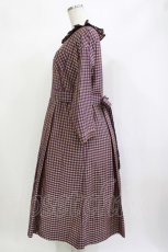 画像2: Jane Marple / アンデュラントチェックコレットドレス  マゼンタ H-26-08-26-008-JM-OP-KB-ZH (2)