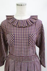 画像4: Jane Marple / アンデュラントチェックコレットドレス  マゼンタ H-26-08-26-008-JM-OP-KB-ZH (4)