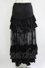 画像3: Qutie Frash / クモメッシュロングスカート  黒 H-26-08-27-1041-QU-SK-KB-ZH (3)
