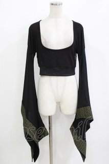 Qutie Frash / 着物袖ショートトップス ブラック H-26-08-27-1056-QU