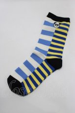 画像1: Candy Stripper / PEPE BORDER SOCKS  BLUE×YELLOW H-26-08-27-1065-PU-ZA-KB-ZH (1)