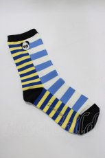 画像2: Candy Stripper / PEPE BORDER SOCKS  BLUE×YELLOW H-26-08-27-1065-PU-ZA-KB-ZH (2)