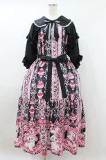 画像1: Royal Princess Alice / Strawberry Sweets・飴ノ森ふみかコラボ ロングワンピース Free ブラック H-26-08-28-038-LO-OP-NS-ZH (1)