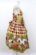 画像3: metamorphose / 【プラスプラスサイズ】百花繚乱〜まほろばの舞〜タックジャンパースカート プラスプラスサイズ 深緋 H-26-08-28-044-ME-OP-NS-ZH (3)