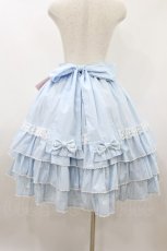 画像2: metamorphose / Dress up はしごレースハイウエストスカート サイズ1 サックス H-26-08-28-046-ME-SK-NS-ZH (2)